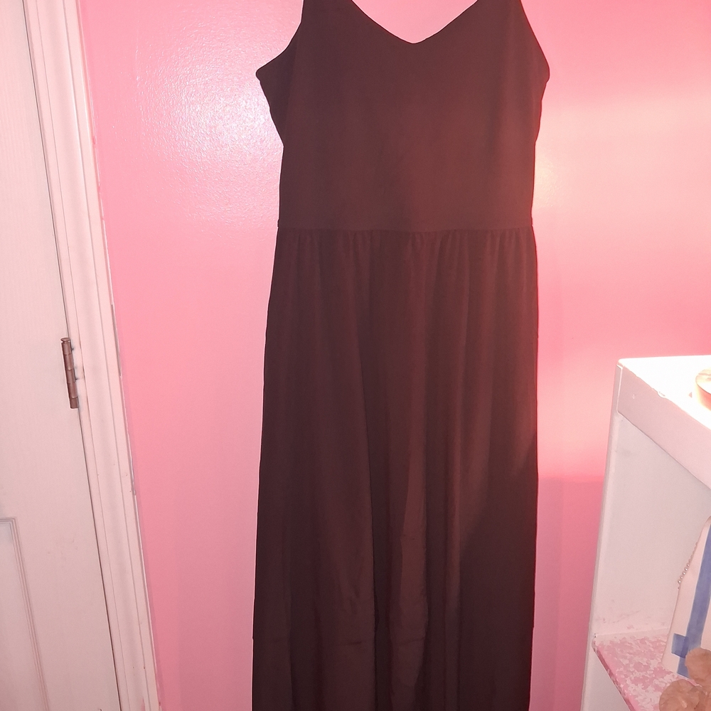 Athleta Elation V-Neck Hybrid Dress in Black (Size Small Petite).